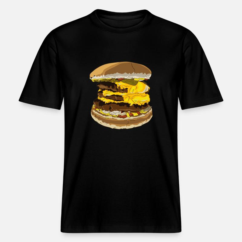 géant Cheeseburger -  T-shirt unisexe RELAXED FIT en coton bio - noir