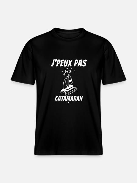 I can't I have Catamaran -  RELAXED FIT Unisex Organic T-Shirt - black