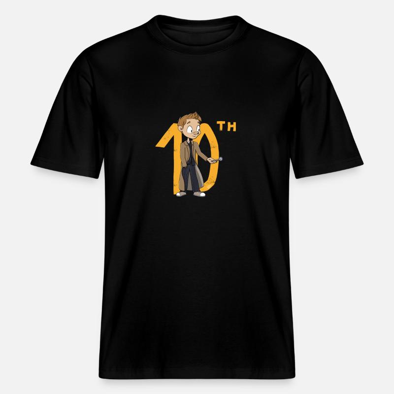 Der 10. Doktor, Chibi-Version -  RELAXED FIT Unisex Organic T-Shirt - Schwarz