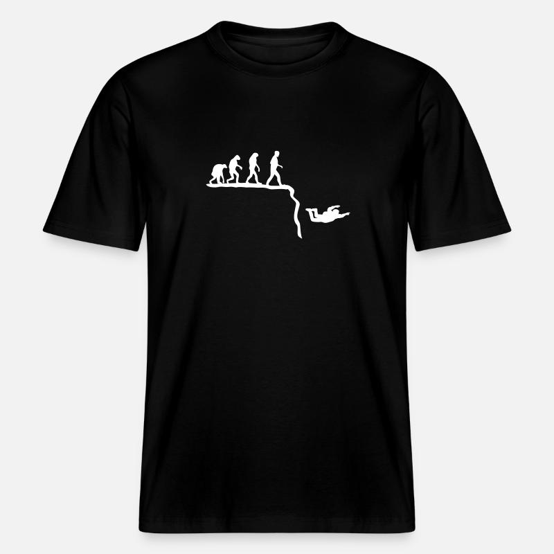 base jumping evolution -  T-shirt unisexe RELAXED FIT en coton bio - noir