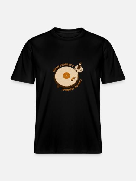 Reto Turntable - RELAXED FIT Unisex Organic T-Shirt - black