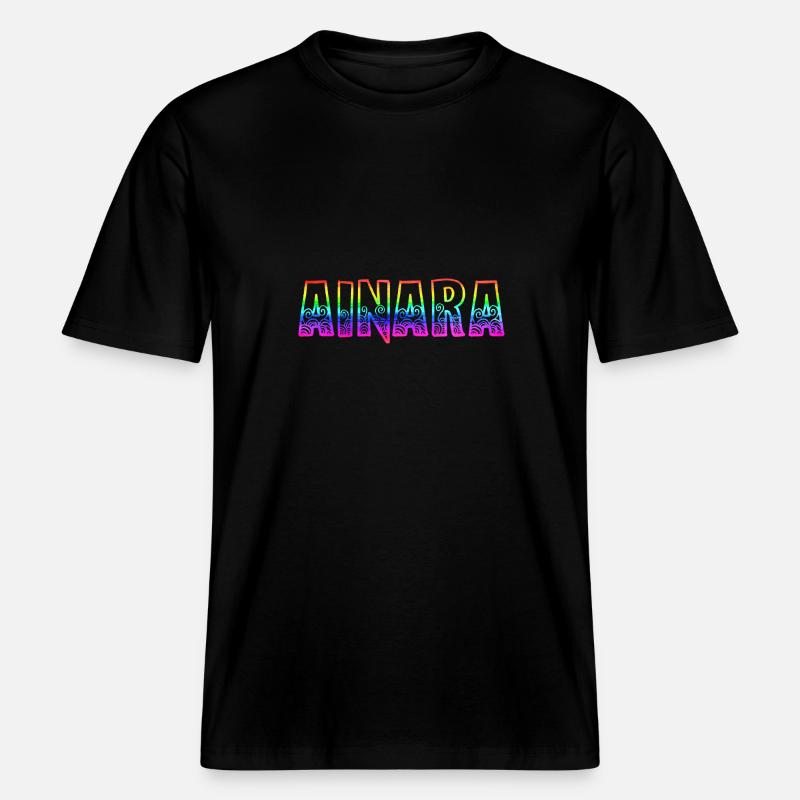 ainara rs rainbow -  RELAXED FIT Unisex Organic T-Shirt - black