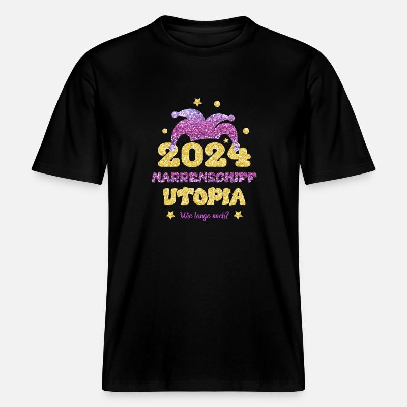 Narrenschiff Utopia 2024 -  RELAXED FIT Unisex Organic T-Shirt - Schwarz