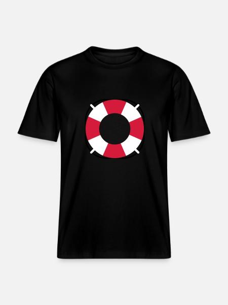Treetanic lifebuoy - RELAXED FIT Unisex Organic T-Shirt - black
