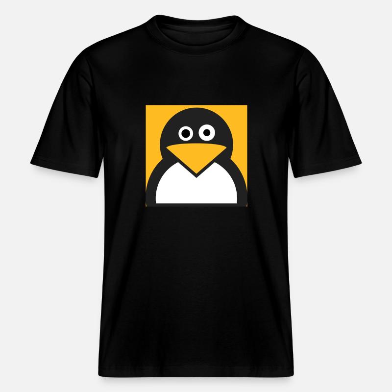 Linux Pinguin -  RELAXED FIT Unisex Organic T-Shirt - Schwarz