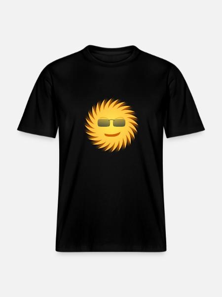 Sun with sunglasses. Gift - RELAXED FIT Unisex Organic T-Shirt - black