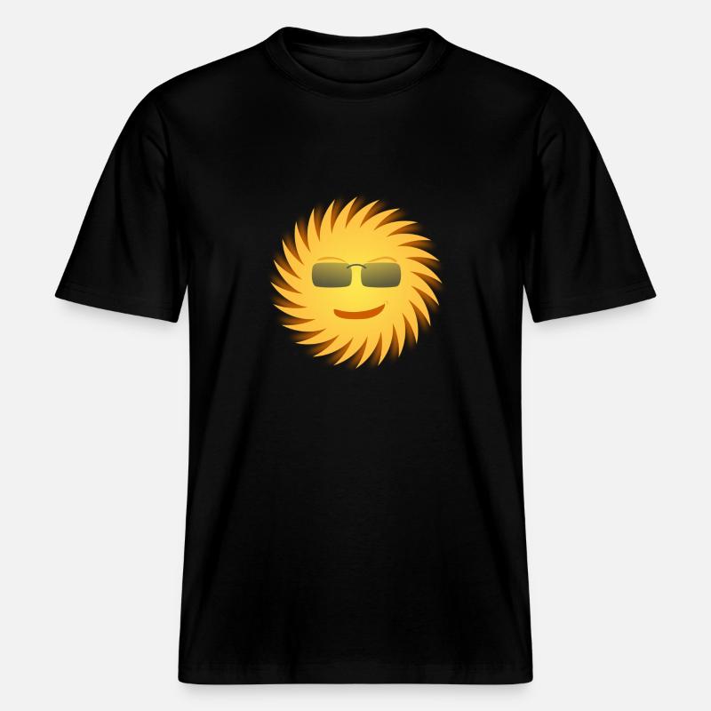 Sonne mit Sonnenbrille. Geschenkidee -  RELAXED FIT Unisex Organic T-Shirt - Schwarz
