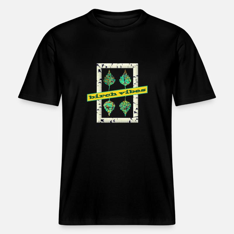 bouleau e 269 - T-shirt unisexe RELAXED FIT en coton bio - noir