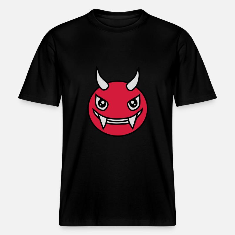 Design Face Evil Devil -  T-shirt unisexe RELAXED FIT en coton bio - noir