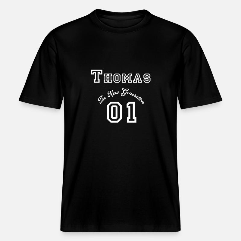 First name Thomas - white -  RELAXED FIT Unisex Organic T-Shirt - black