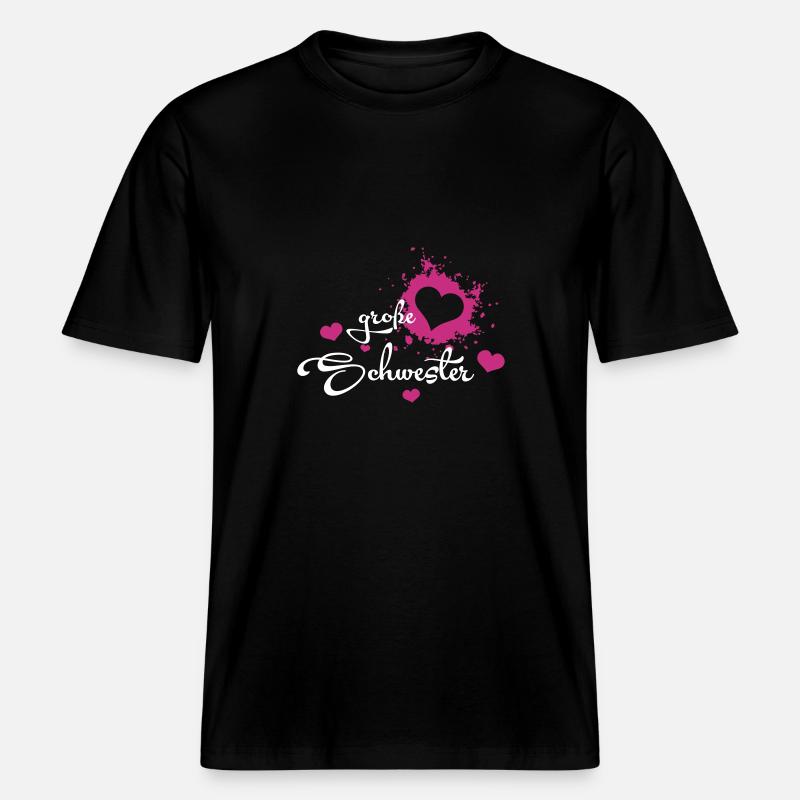 Große Schwester - Herzchen -  T-shirt unisexe RELAXED FIT en coton bio - noir