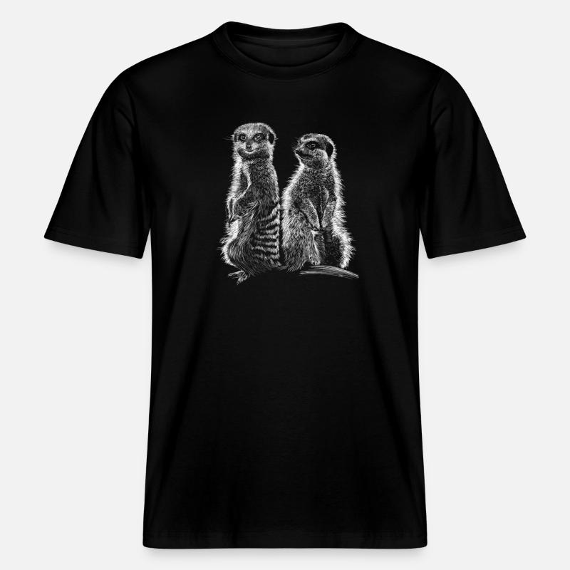 Erdmännchen -  RELAXED FIT Unisex Organic T-Shirt - Schwarz