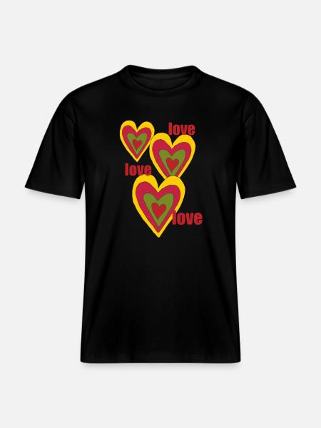 herzen love love love -  RELAXED FIT Unisex Organic T-Shirt - Schwarz
