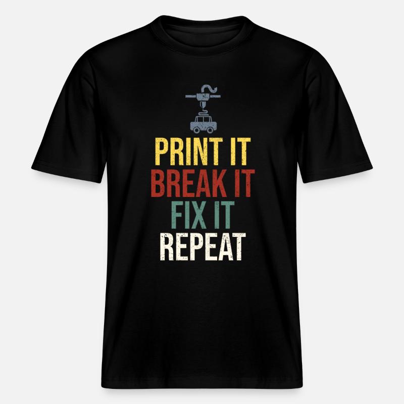 3D Printer 3D Printing - RELAXED FIT Unisex Organic T-Shirt - black