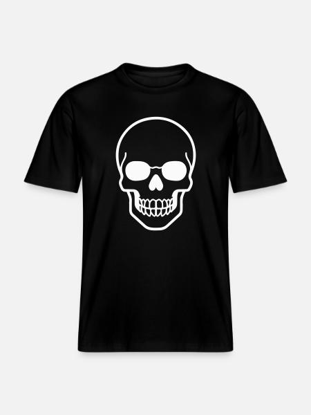 Minimalist skull design - RELAXED FIT Unisex Organic T-Shirt - black