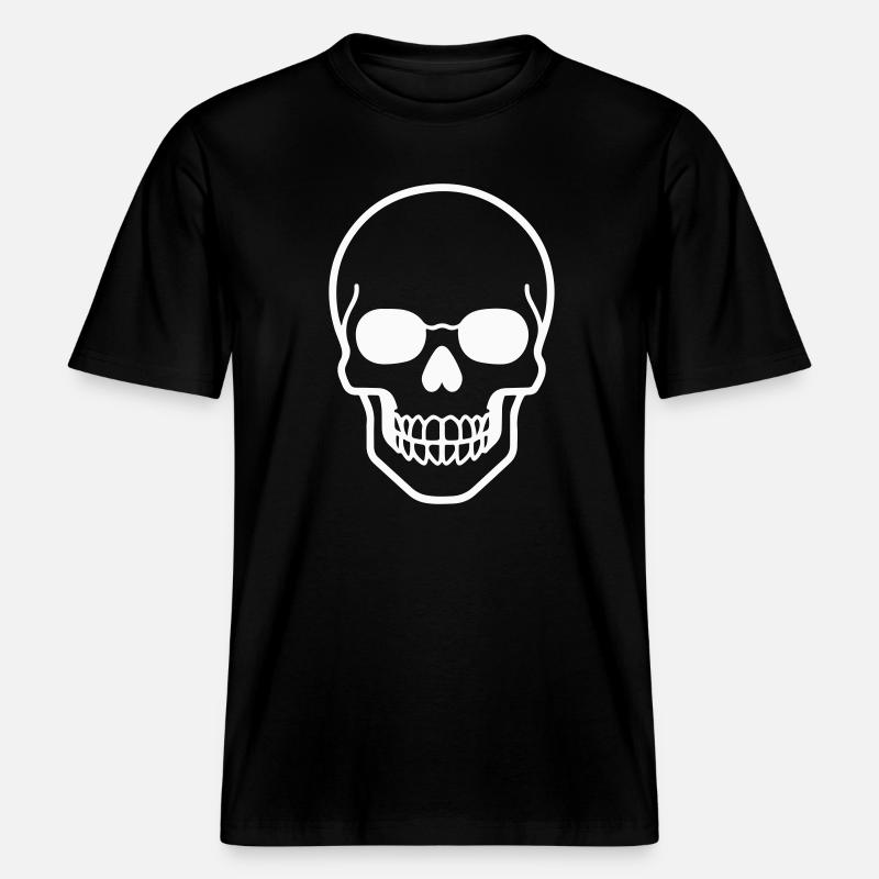 Minimalist Totenkopf Design - RELAXED FIT Unisex Organic T-Shirt - Schwarz