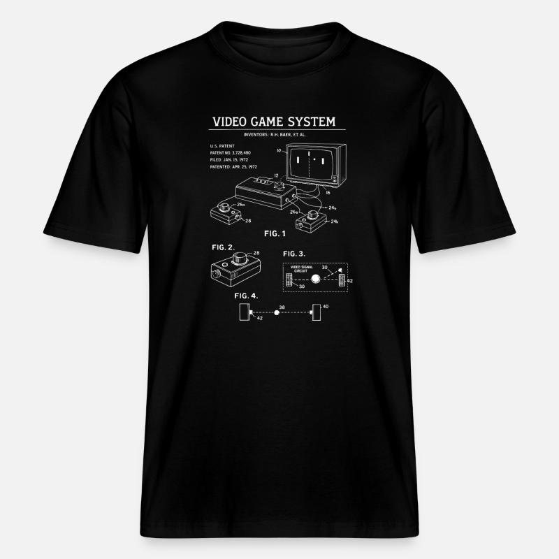 Plan de la console rétro -  T-shirt unisexe RELAXED FIT en coton bio - noir