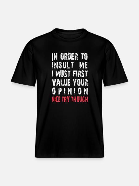 Drôle pour m’offenser blague sarcastique - T-shirt unisexe RELAXED FIT en coton bio - noir