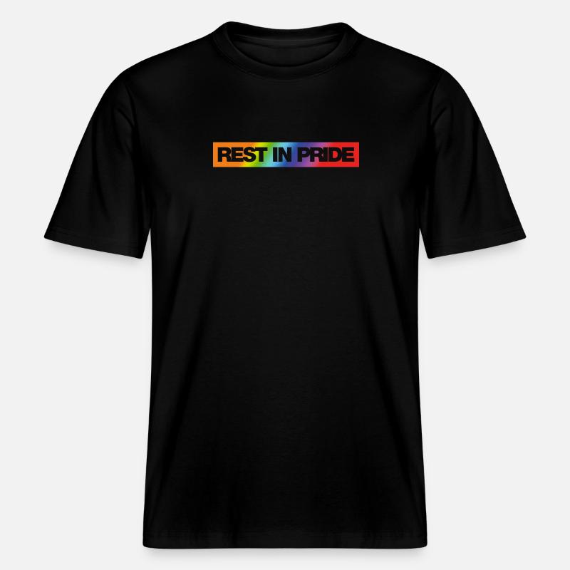 REST IN PRIDE (R.I.P.) Rainbow -  RELAXED FIT Unisex Organic T-Shirt - Schwarz