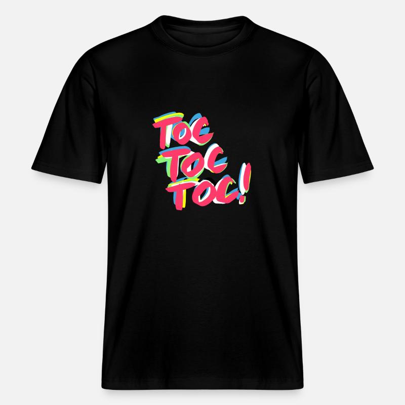 Toc toc toc ! -  T-shirt unisexe RELAXED FIT en coton bio - noir