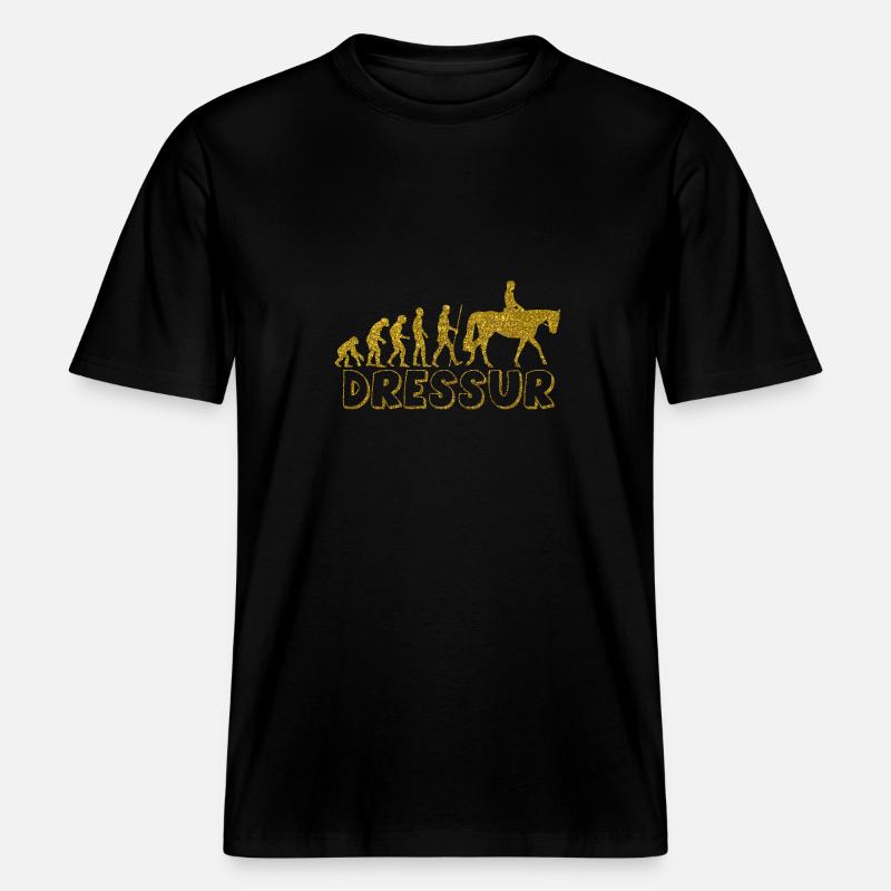 Evolution Dressur Golden Glitter Effekt -  RELAXED FIT Unisex Organic T-Shirt - Schwarz