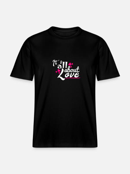 Idée Valentine Février Amour cadeau - T-shirt unisexe RELAXED FIT en coton bio - noir