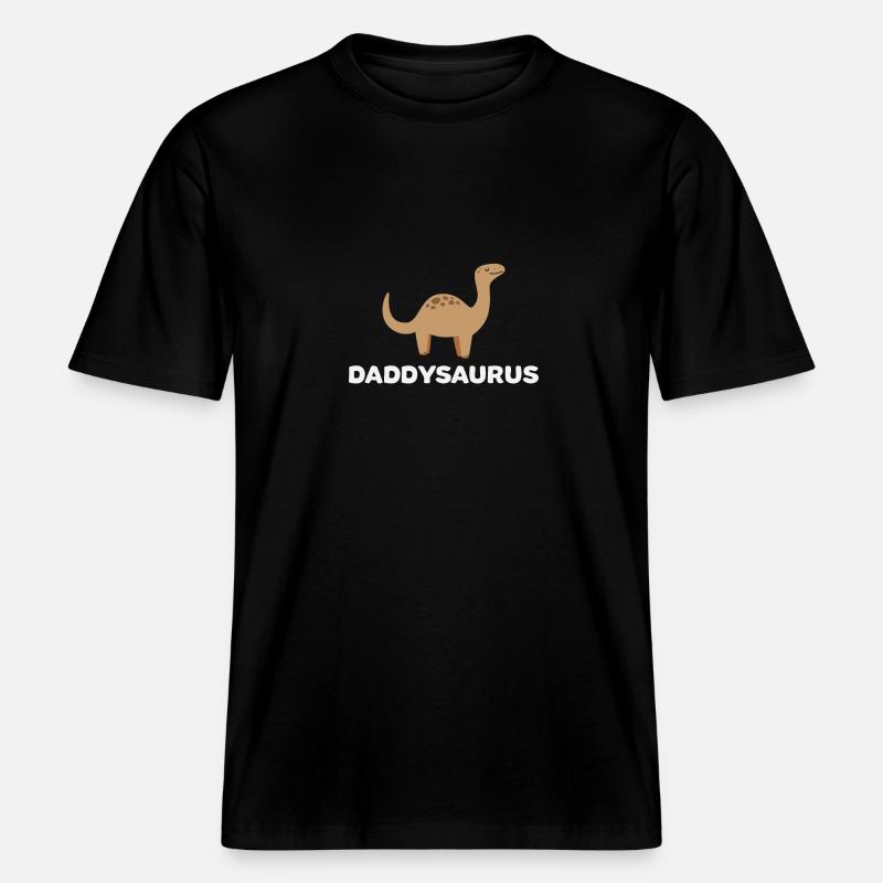 Daddysaurus Funny Dinosaur Daddy Gift -  RELAXED FIT Unisex Organic T-Shirt - Schwarz