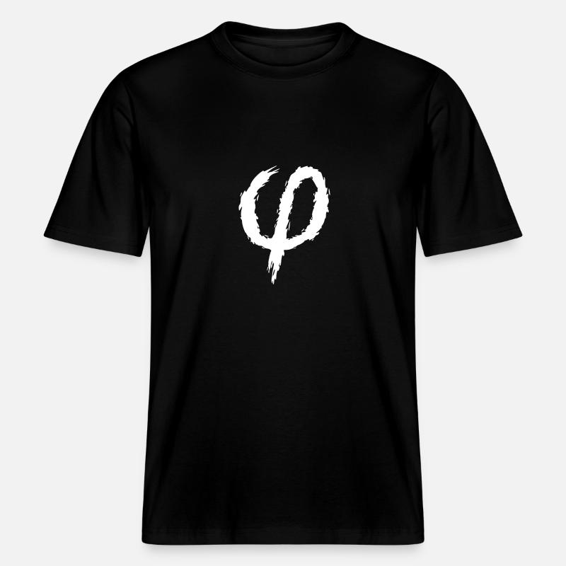 Brosse d'icône signe phi -  T-shirt unisexe RELAXED FIT en coton bio - noir