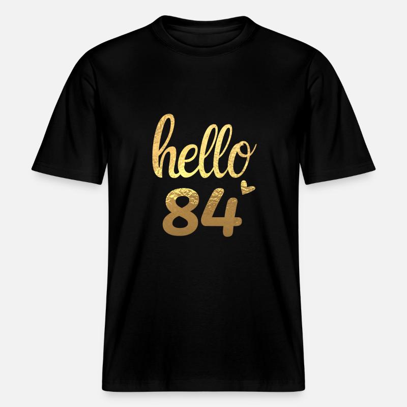 Hello 84 doré -  T-shirt unisexe RELAXED FIT en coton bio - noir