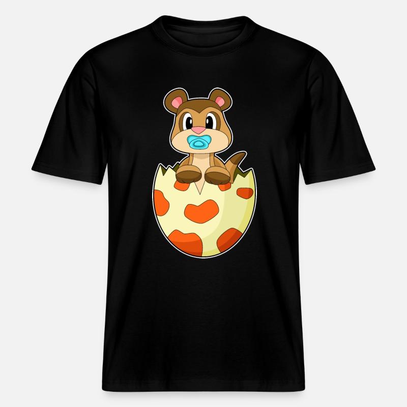 Erdmännchen Schnuller -  RELAXED FIT Unisex Organic T-Shirt - Schwarz