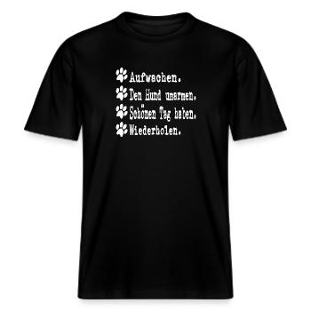 Hundeliebe -  RELAXED FIT Unisex Organic T-Shirt - Schwarz - Vorne - Alina (178cm) & Michal (187cm)