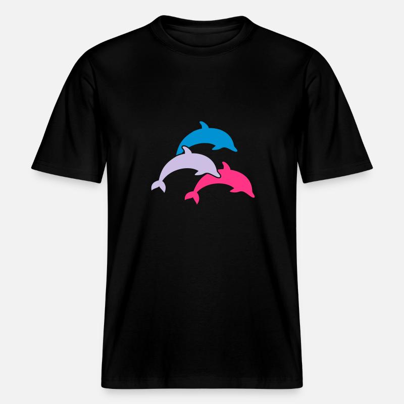 Dauphin -  T-shirt unisexe RELAXED FIT en coton bio - noir