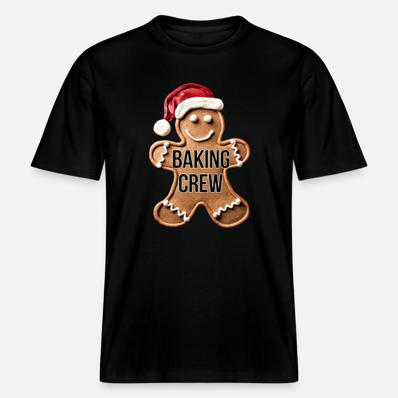 Baking Crew Lebkuchenmann Weihnachten backen -  RELAXED FIT Unisex Organic T-Shirt - Schwarz