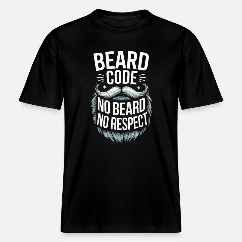 Bart Schnurrbart Bärtige Männer -  RELAXED FIT Unisex Organic T-Shirt - Schwarz