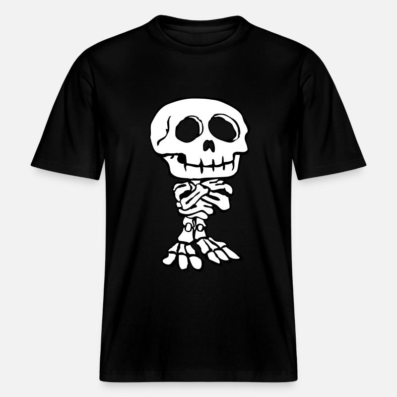 Drôle squelette 1 (2f) -  T-shirt unisexe RELAXED FIT en coton bio - noir