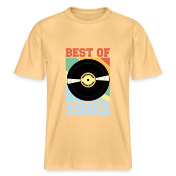 Le meilleur de 1982 -  T-shirt unisexe RELAXED FIT en coton bio - jaune délavé - Devant - Alina (178cm) & Michal (187cm)