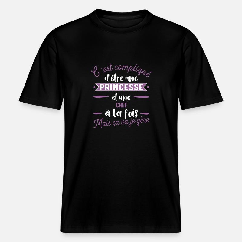 Princesse Chef cadeau métier -  T-shirt unisexe RELAXED FIT en coton bio - noir