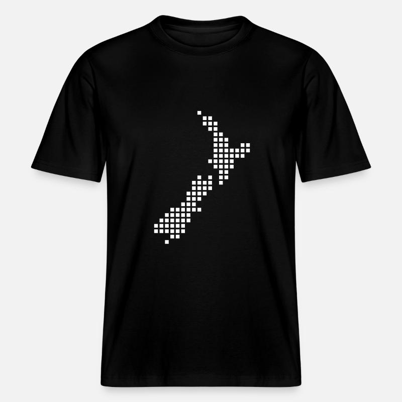 Neuseeland -  RELAXED FIT Unisex Organic T-Shirt - Schwarz