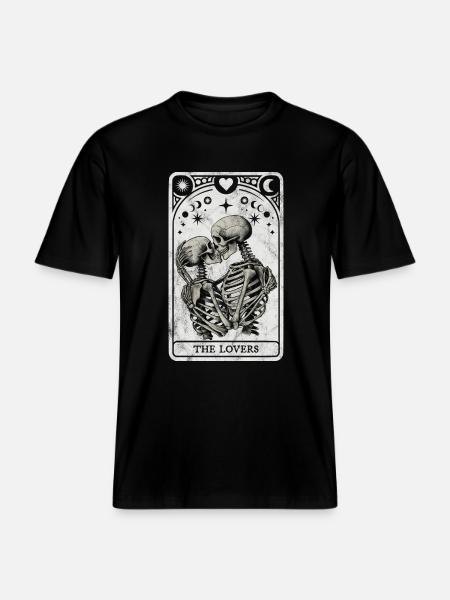 The Lovers Tarot - RELAXED FIT Unisex Organic T-Shirt - black