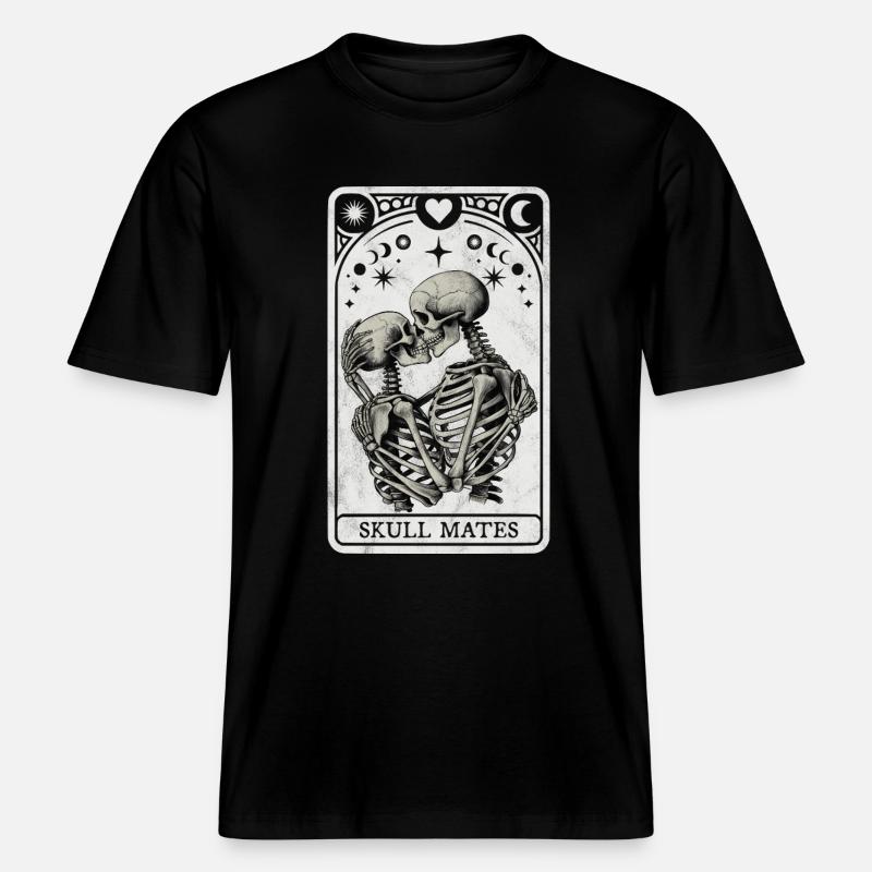 Skull Mates Tarot - T-shirt unisexe RELAXED FIT en coton bio - noir