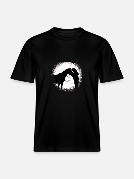 Cheval -  T-shirt unisexe RELAXED FIT en coton bio - noir