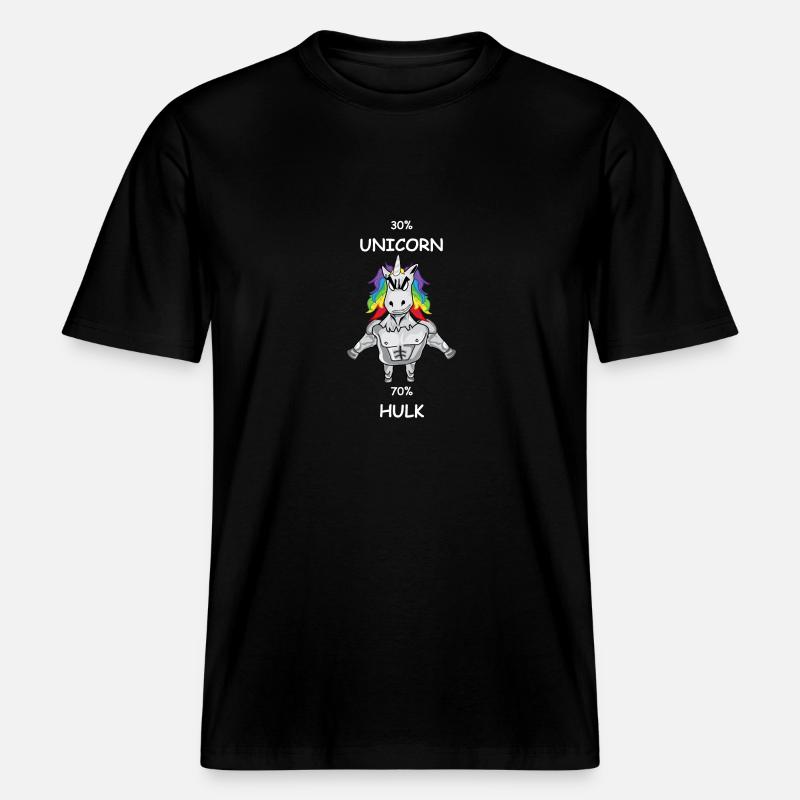 Hulk Einhorn Geschenk -  RELAXED FIT Unisex Organic T-Shirt - Schwarz