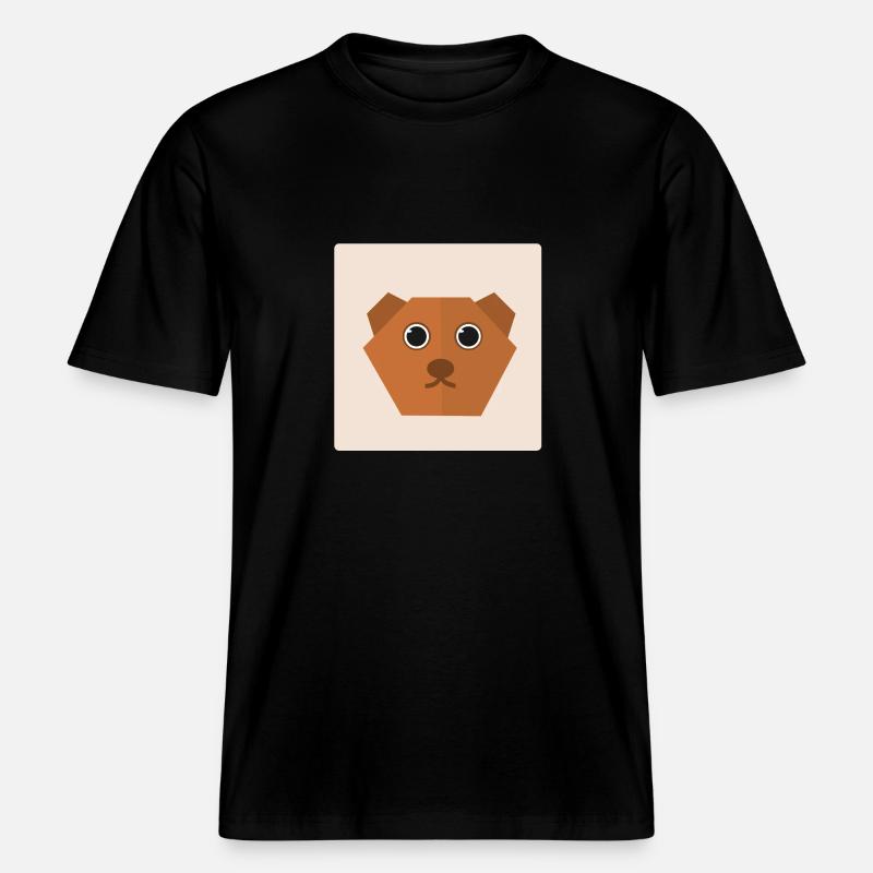 idée cadeau ours Doodle - T-shirt unisexe RELAXED FIT en coton bio - noir