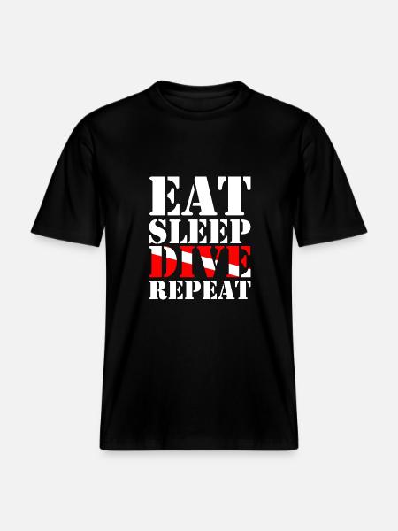 Eat Sleep Dive Repeat -  RELAXED FIT Unisex Organic T-Shirt - Schwarz
