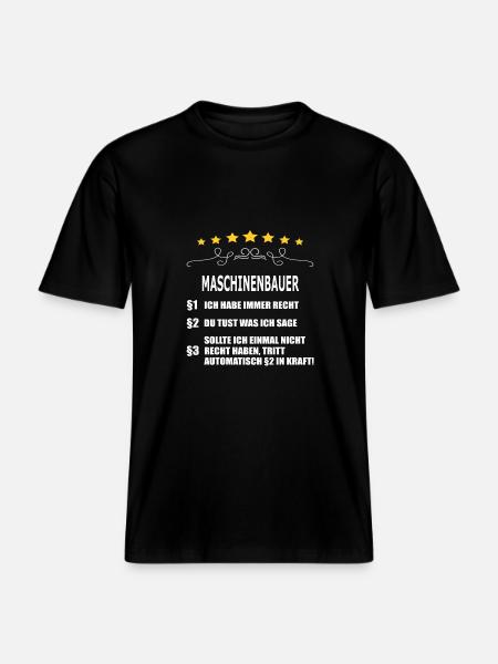 MASCHINENBAUER (2) -  RELAXED FIT Unisex Organic T-Shirt - Schwarz