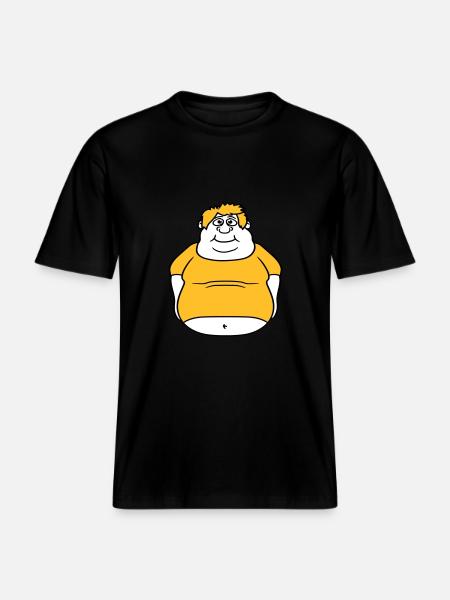circle ball man fat thick clipart cartoon cartoon lu -  RELAXED FIT Unisex Organic T-Shirt - black