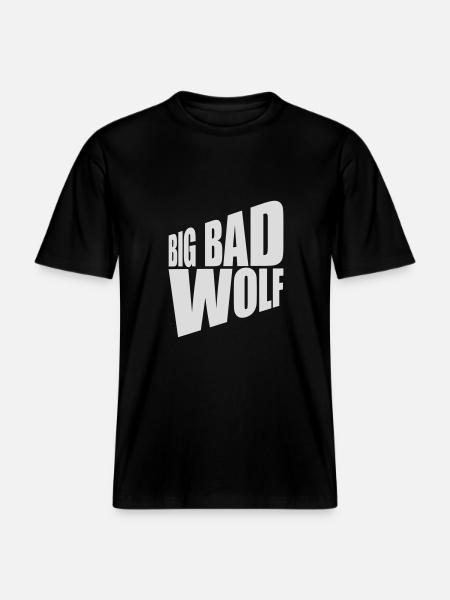 big bad wolf quote - RELAXED FIT Unisex Organic T-Shirt - black