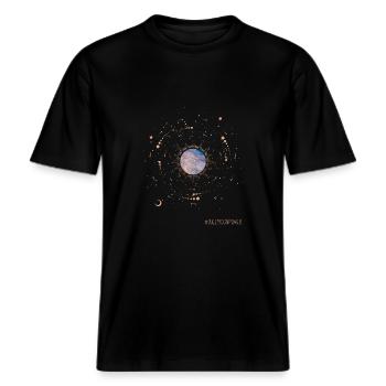 Puissance de la pleine lune -  T-shirt unisexe RELAXED FIT en coton bio - noir - Devant - Alina (178cm) & Michal (187cm)