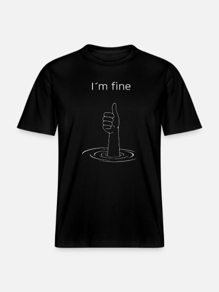 "Jeg har det fint" – Sarkastisk sjov skjorte -  Økologisk unisex T-shirt RELAXED FIT - sort