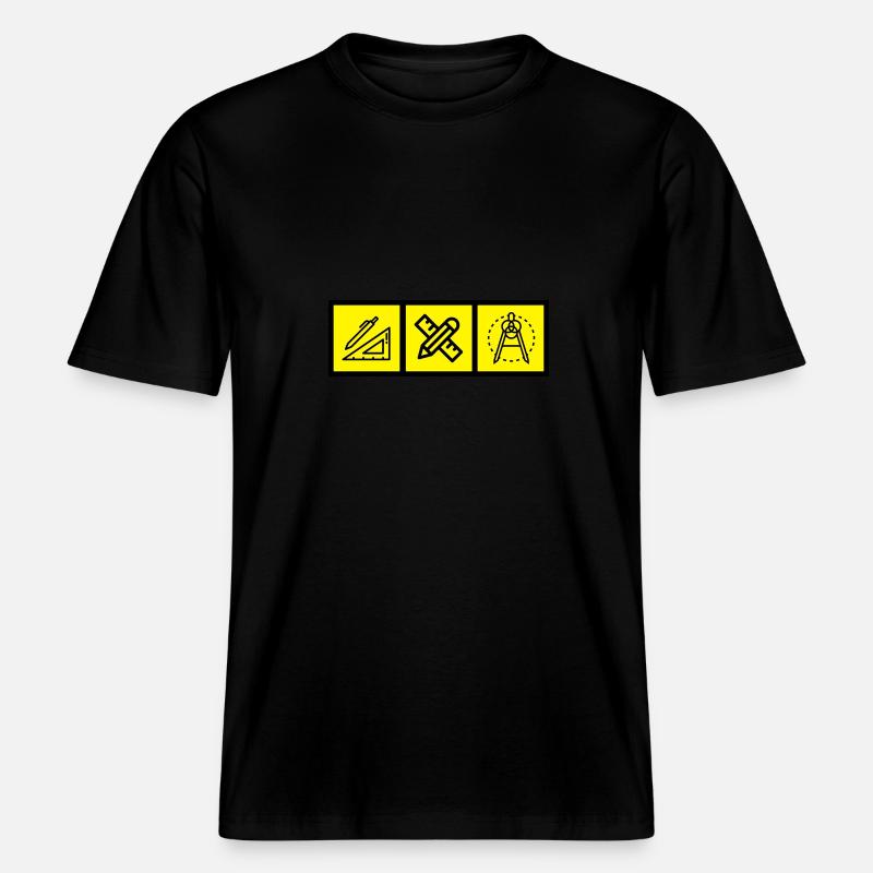 architecte / architecture / ingénieur / bâtiment -  T-shirt unisexe RELAXED FIT en coton bio - noir